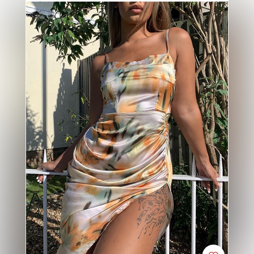 Elegant Yellow and Orange Women's Dress